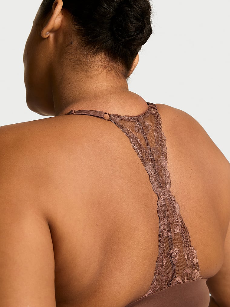 Lightly Lined Lace Racerback Demi Bra