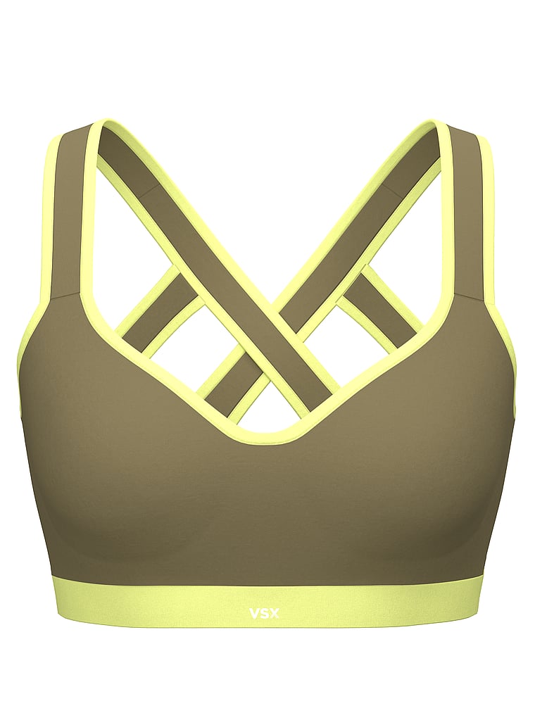 Victoria's Secret, VSX VSX Incredible Max™ Sports Bra, Desert Cactus, offModelFront, 4 of 4