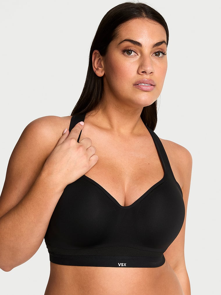 Victoria's Secret, VSX VSX Incredible Max™ Sports Bra, Black, onModelFront, 1 of 4 Katherine is 5'10" or 178cm and wears 34B or Small