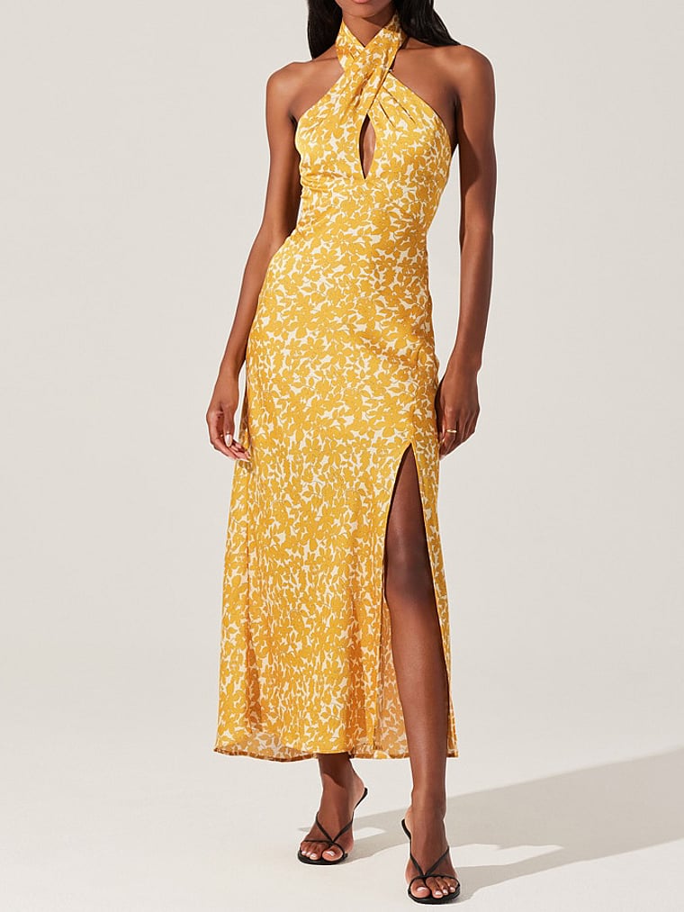 Victoria's Secret, Astr The Label Marissa Dress, Marigold Floral, onModelFront, 1 of 4