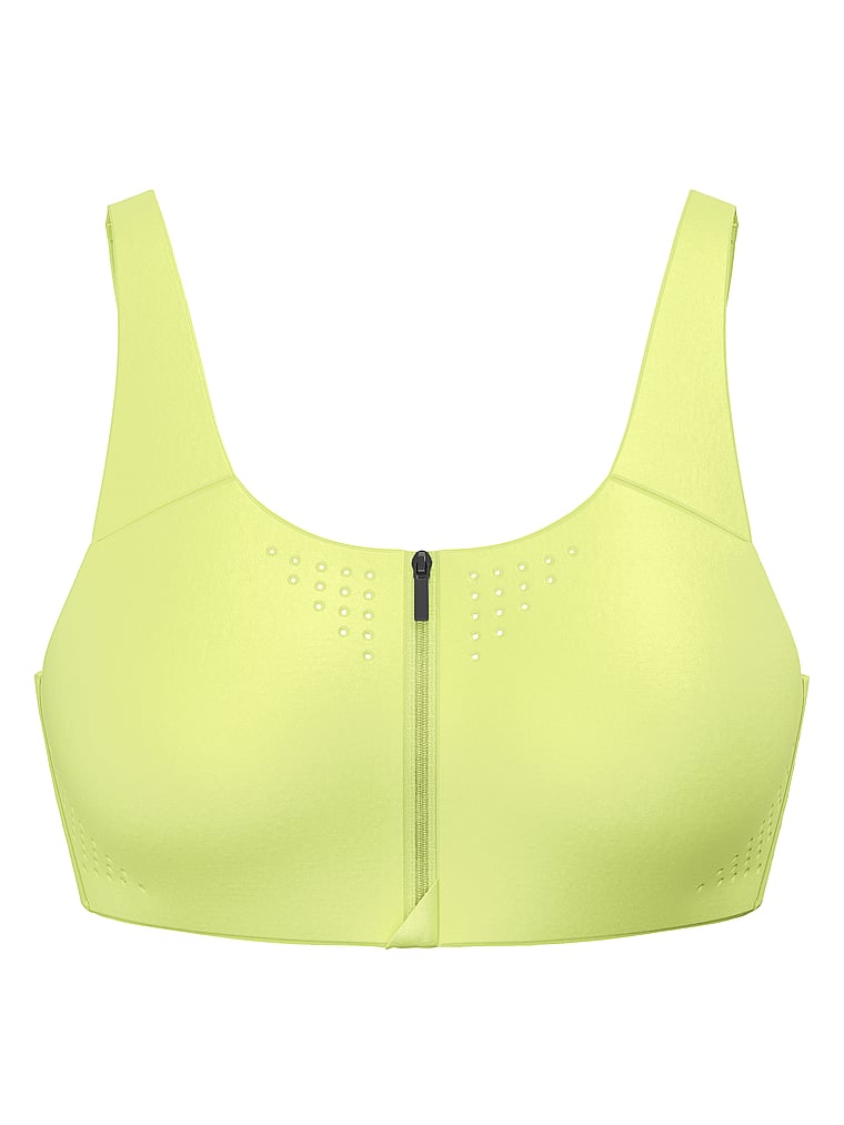 Victoria's Secret, VSX VSX Featherweight Max™ Front-Close Sports Bra, Sparkling Lime, offModelFront, 3 of 4