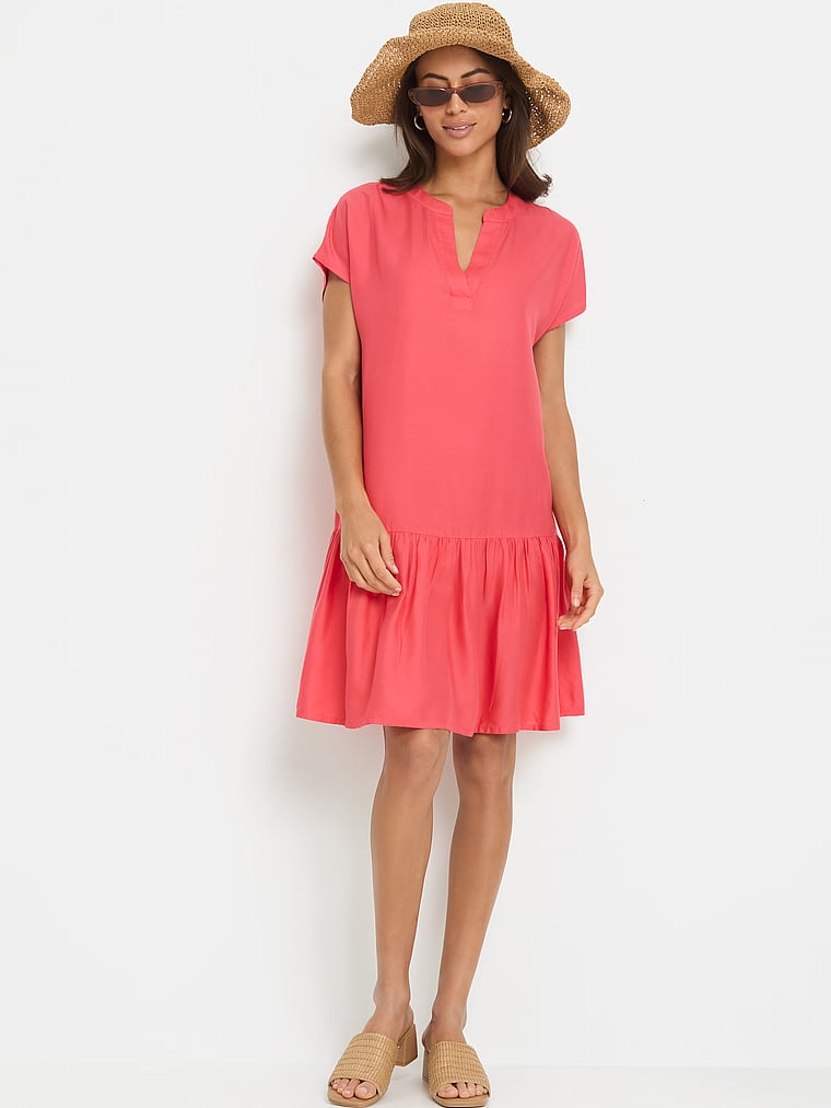 Boxy Viscose Shirt Dress