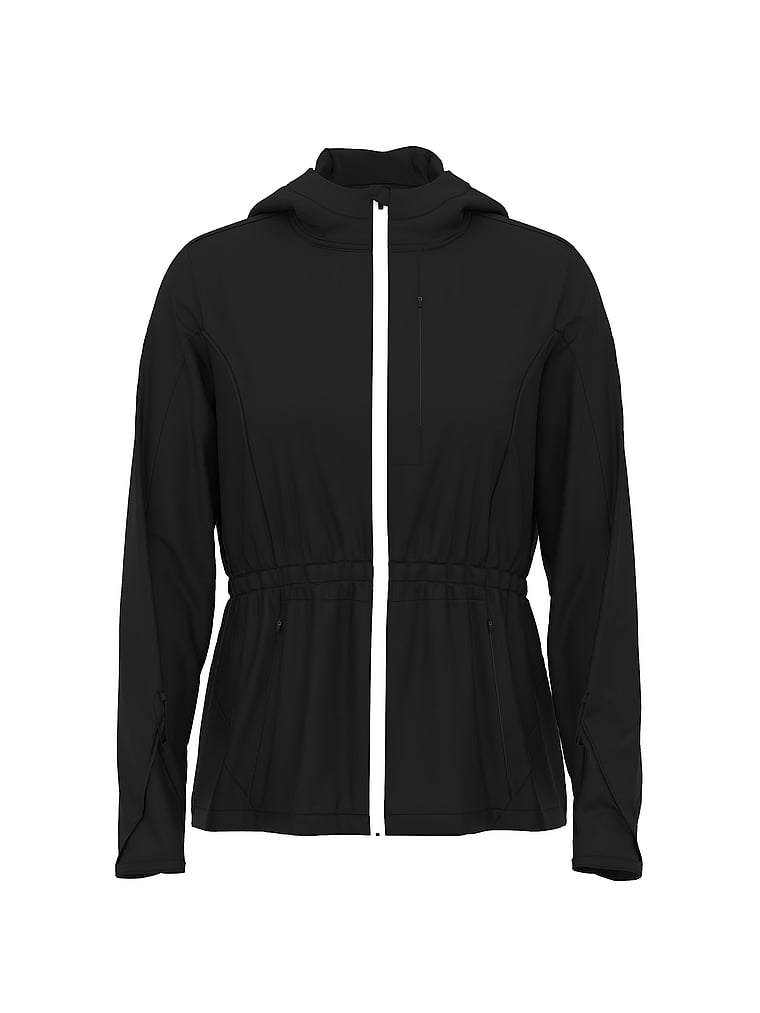 Victoria's Secret, VSX VSX ActiveFlex Run Jacket, Black, offModelFront, 5 of 5