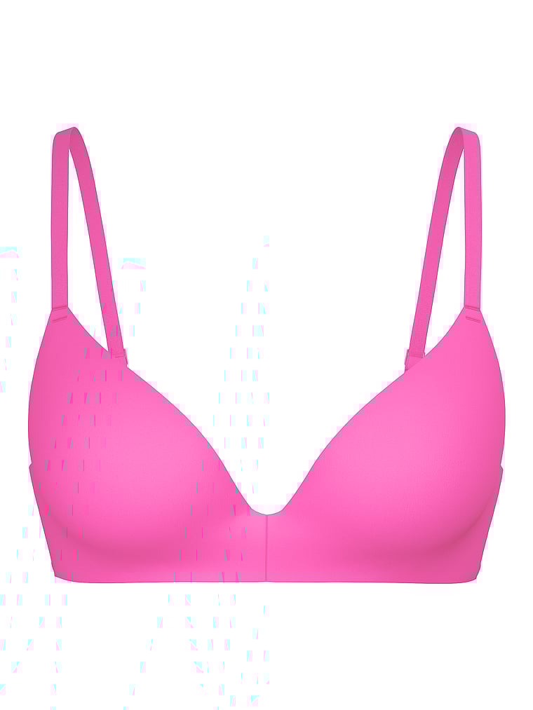 PINK Wear Everywhere Wear Everywhere Push-Up Wireless Bra, Pink Gossip, offModelFront, 3 of 3