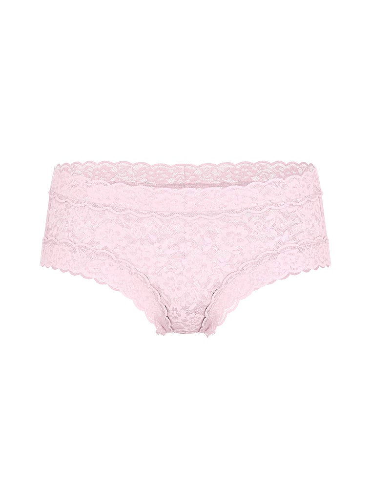 Victoria's Secret, The Lacie Lace Cheeky Panty, Pretty Blossom, offModelFront, 3 of 4