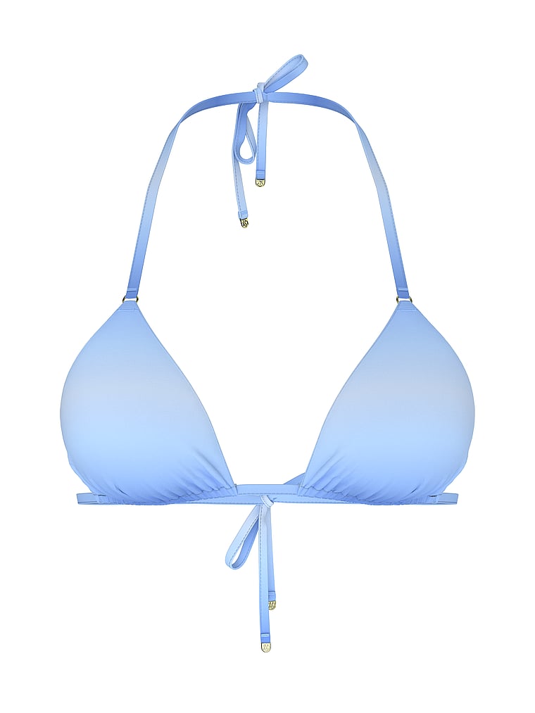 Victoria's Secret, Victoria's Secret Swim Essential Triangle Bikini Top, Blue Ombre, offModelFront, 3 of 3