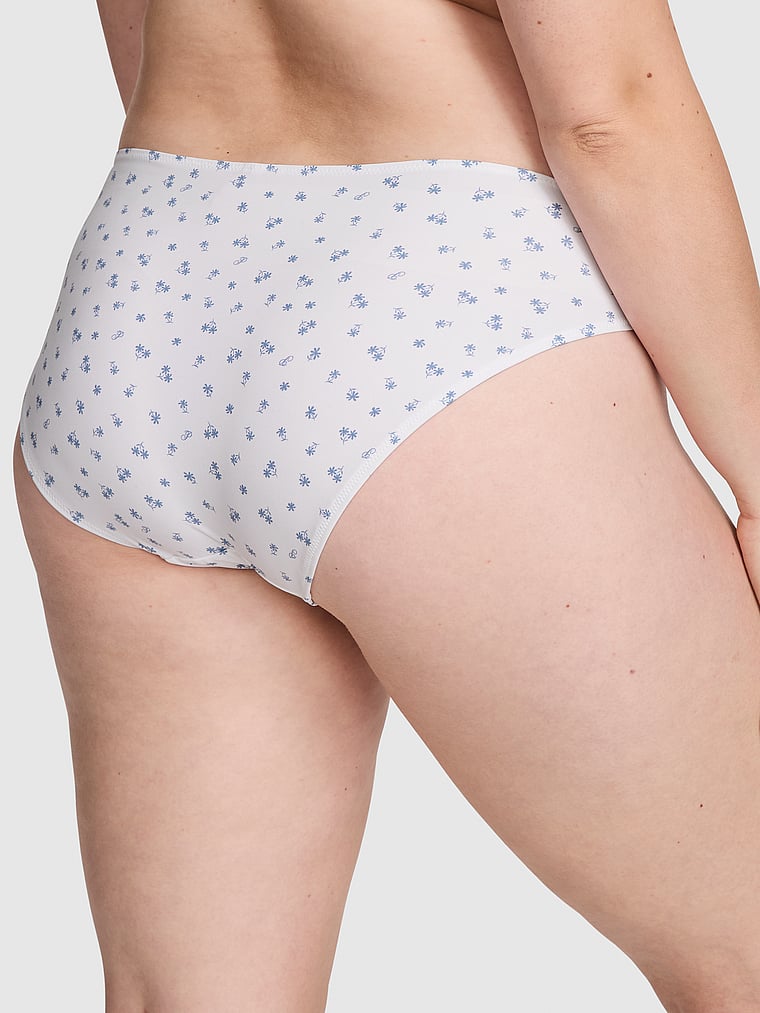 PINK Adaptive Bikini Panty, White Ditsy Floral Print, onModelBack, 2 of 3