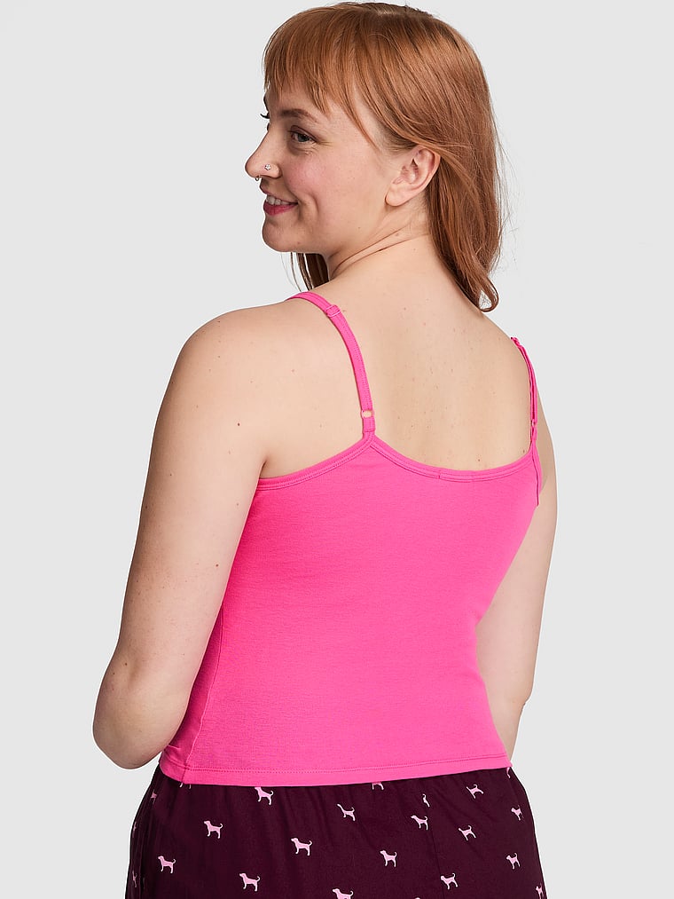 PINK Pretty Perfect Cami, Carmine Rose, offModelBack, 5 of 5