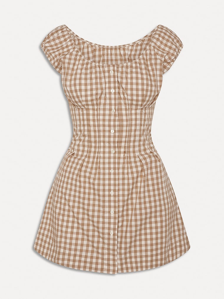 Victoria's Secret, Frankies Bikinis Mustang Poplin Mini Dress, Rodeo Gingham, offModelFront, 3 of 4