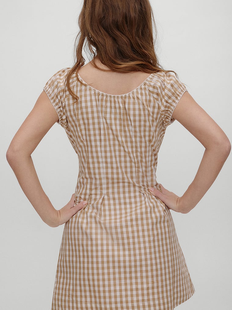 Victoria's Secret, Frankies Bikinis Mustang Poplin Mini Dress, Rodeo Gingham, onModelBack, 2 of 4