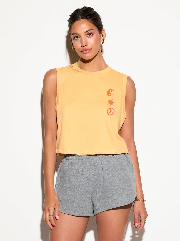 Victoria's Secret, Spiritual Gangster Crawford Crop Tank, Icons Sorbet, onModelFront, 1 of 4