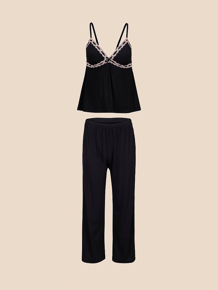 Victoria's Secret, Adore Me Eloisa Sleep Set, Jet Black, detail, 3 of 3