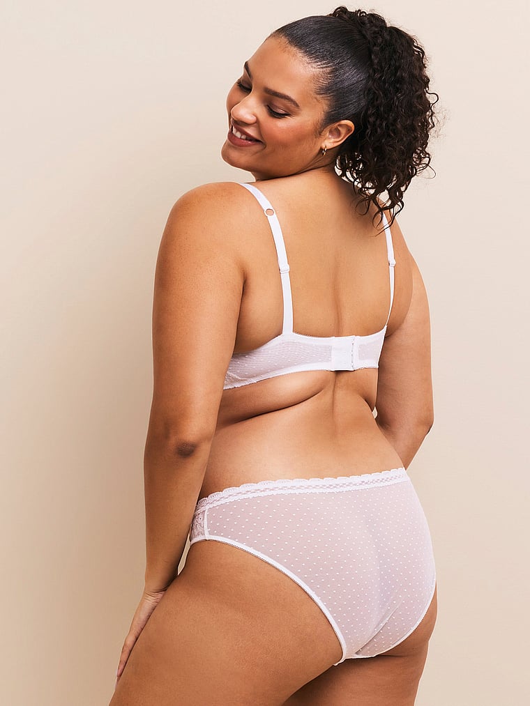 Victoria's Secret, Adore Me Lucie Bikini Panty, Bright White, onModelFront, 1 of 3