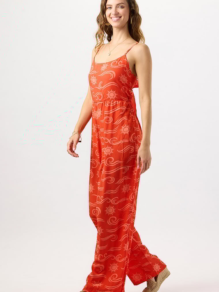 Victoria's Secret, Tiare Hawaii Seashore Jumpsuit, Sol Coral, detail, 4 of 4