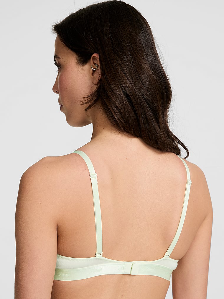 PINK Wear Everywhere Wear Everywhere Push-Up Bra, Fresh Mint, onModelBack, 2 of 3 Scarlett is 5'11" or 180cm and wears 34B or Small