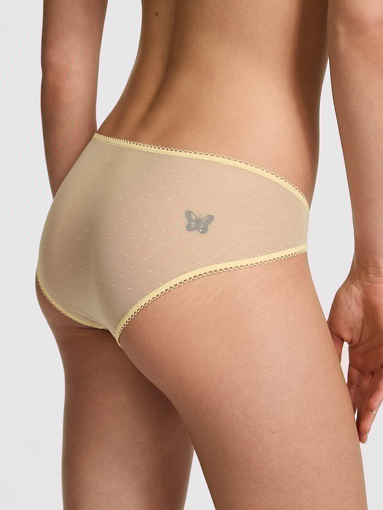 PINK Wink Strappy Cheeky Panty, White And Mellow Yellow, onModelBack, 2 of 4 Scarlett is 5'11" and wears Small
