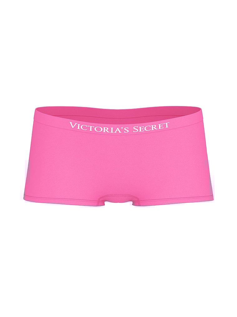 Victoria's Secret, Seamless Seamless Boyshort Panty, Ultra Pink, offModelFront, 3 of 3