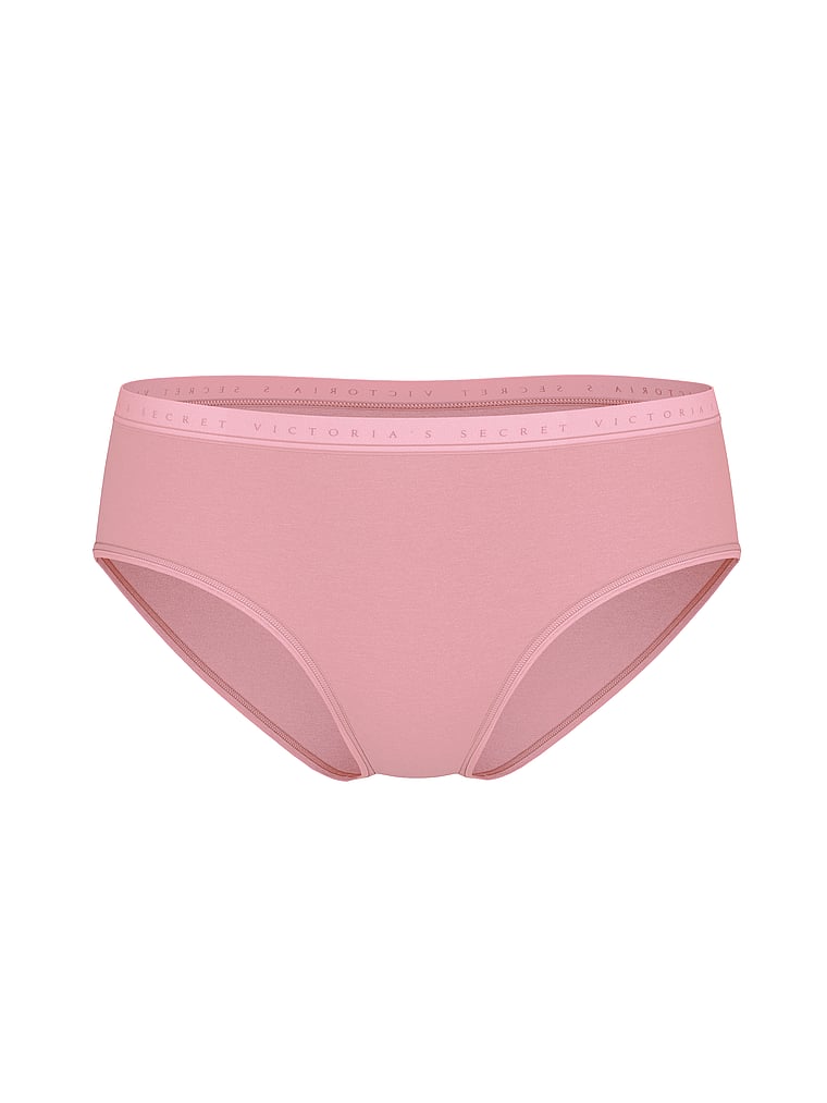 Victoria's Secret, Victoria's Secret Stretch Cotton Hiphugger Panty, Lilac Pink, offModelFront, 3 of 3