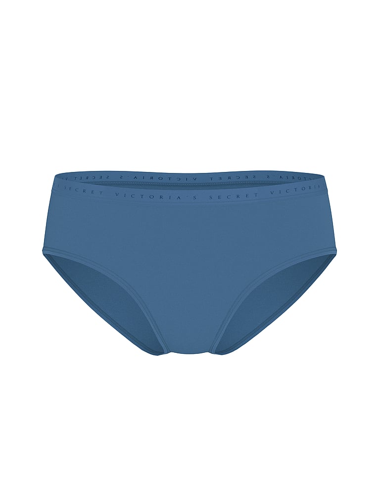 Victoria's Secret, Victoria's Secret Stretch Cotton Sparkle Hiphugger Panty, Moonlight Blue, offModelFront, 3 of 3