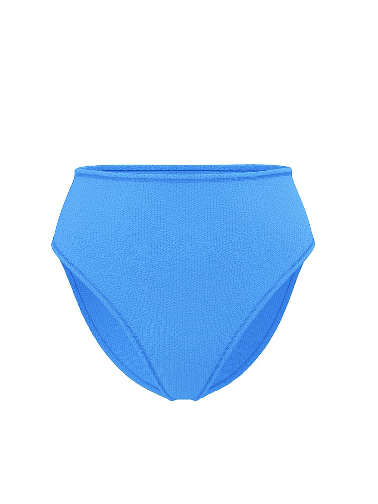 Victoria's Secret, Victoria's Secret Swim Crinkle High-Waist Full-Coverage Bikini Bottom, Dream Blue, offModelFront, 3 of 3