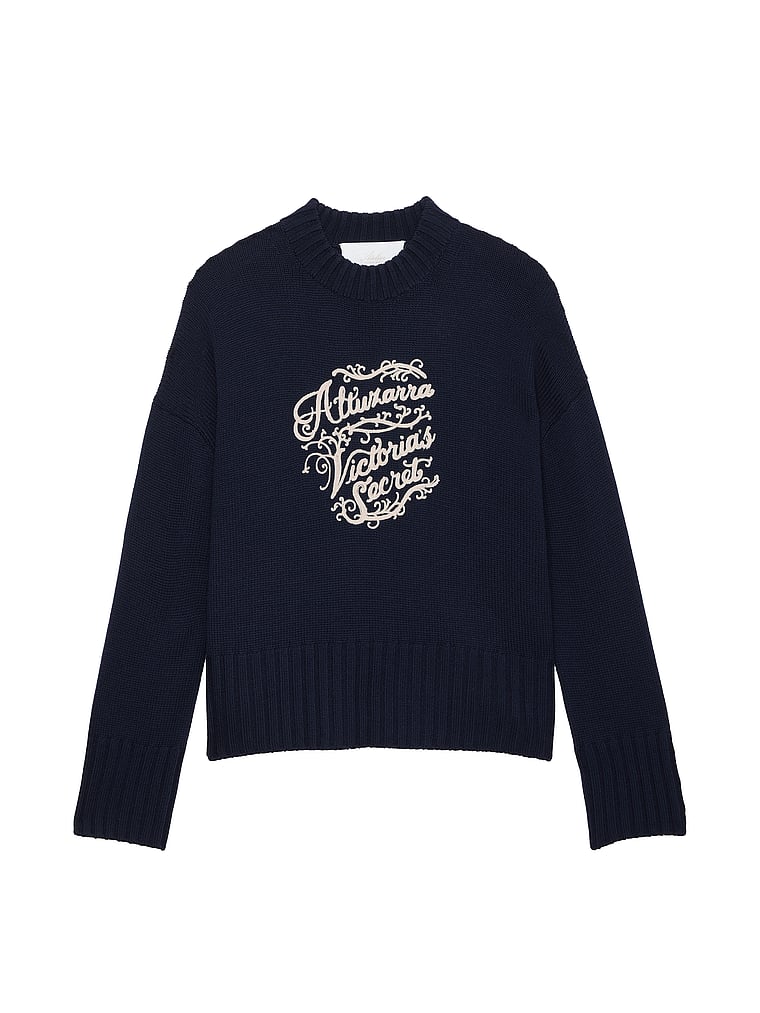 Victoria's Secret, Atelier Victoria's Secret x Altuzarra Atelier Victoria's Secret X Altuzarra Exclusive Chunky Wool Sweater, Navy, offModelFront, 4 of 5