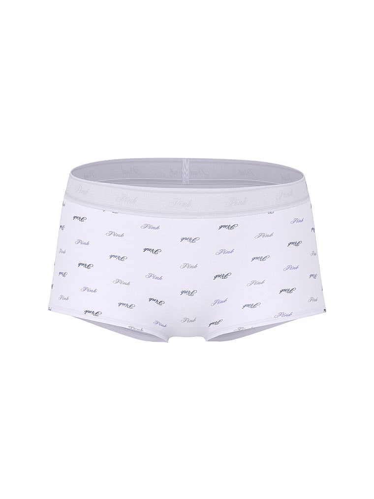 PINK Logo Cotton Boyshort Panty, offModelFront, 4 of 4