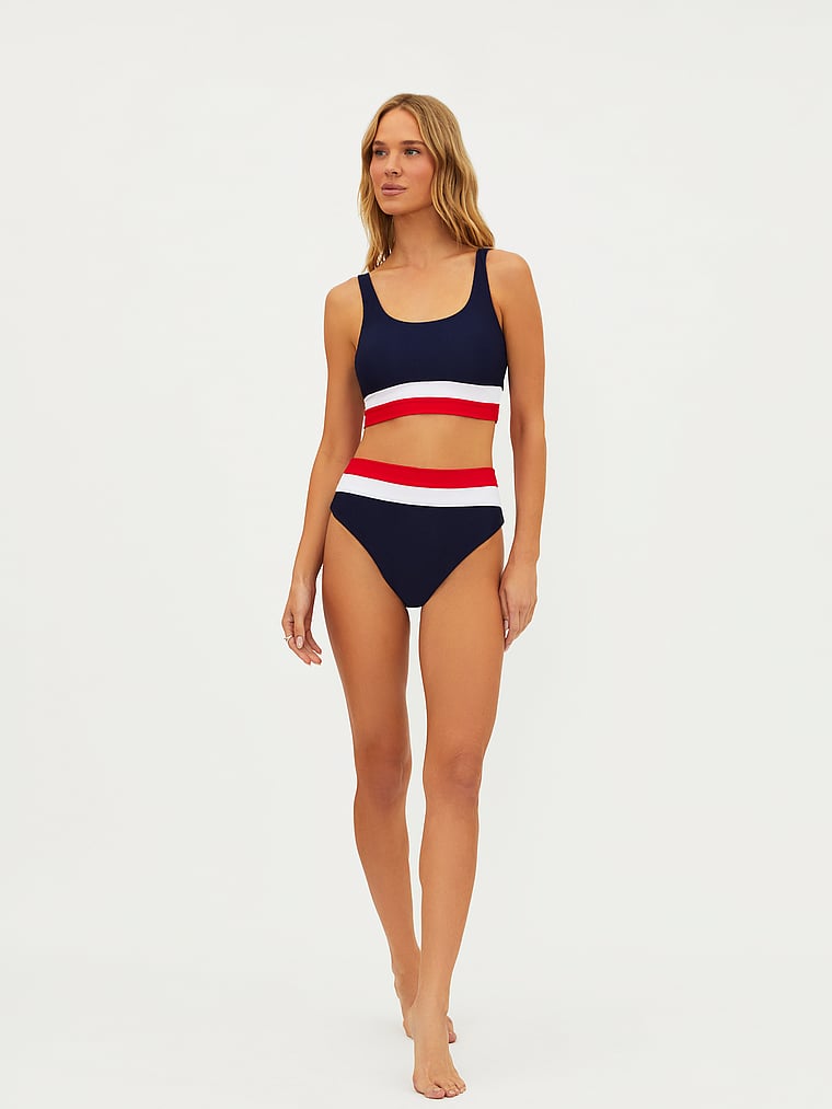 Victoria's Secret, Beach Riot Mackenzie Bikini Top, Americana Colorblock, detail, 4 of 4