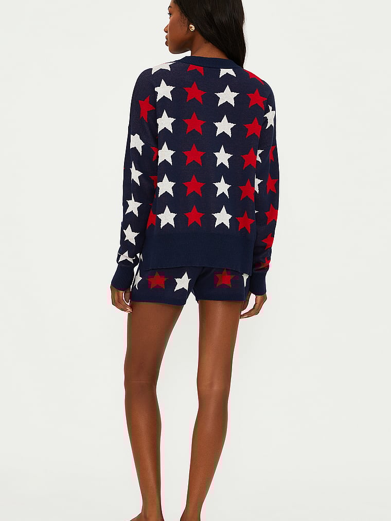 Victoria's Secret, Beach Riot Callie Sweater, Americana Stars, onModelBack, 2 of 3