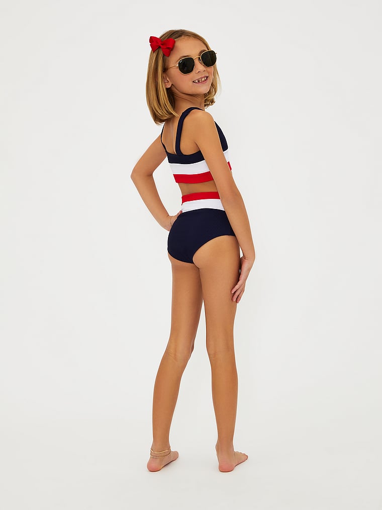 Victoria's Secret, Beach Riot Little Mackenzie & Heidi Two-Piece Swimsuit, AMERICANA COLORBLOCK, onModelBack, 2 of 4