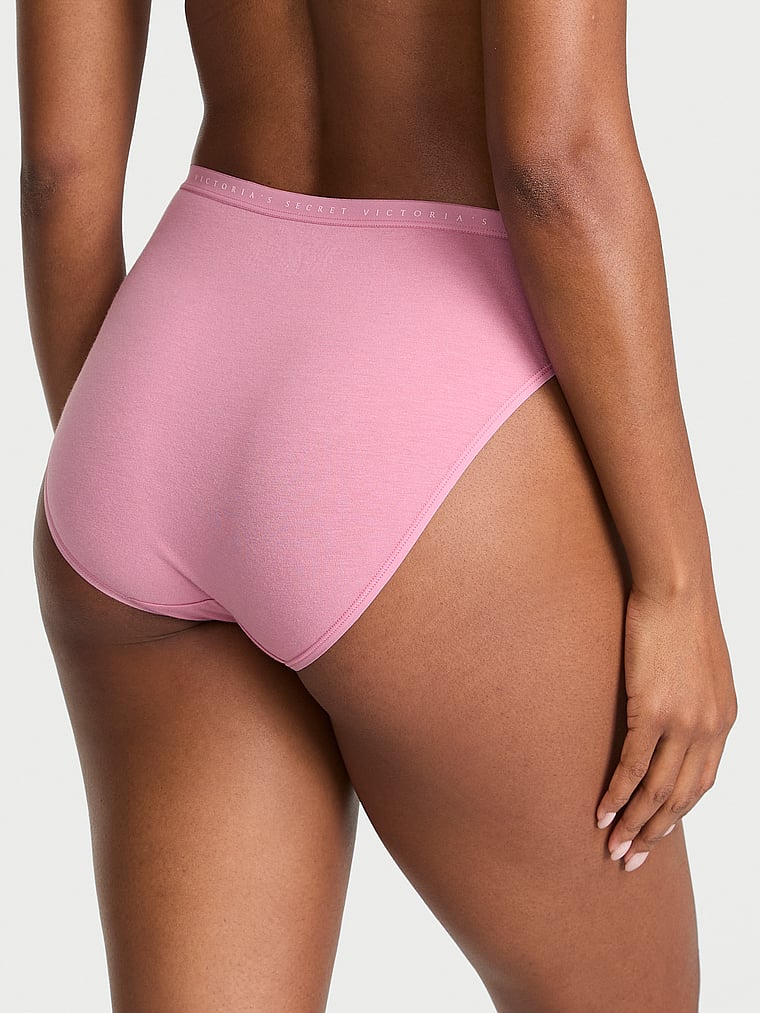 Victoria's Secret, Victoria's Secret Ultra-Fine Modal High-Leg Brief Panty, Lilac Pink, onModelBack, 2 of 3 Tsheca  is 5'9" or 175cm and wears Small