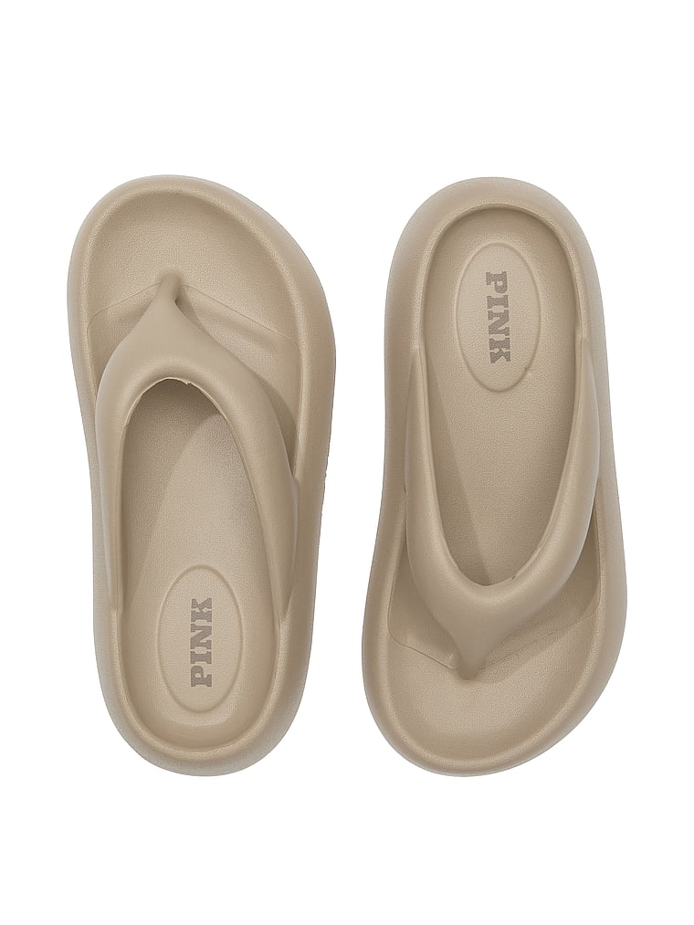 PINK Chunky Flip Flops, Sahara, onModelBack, 2 of 2
