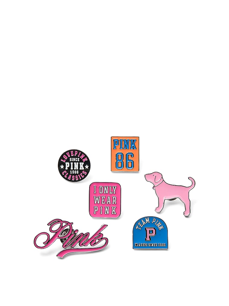 PINK PINK 6-Piece Pin Set, Pink, offModelFront, 3 of 4