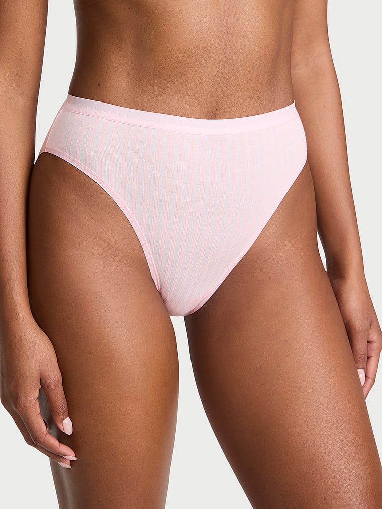 Stretch Pointelle High-Leg Brief Panty