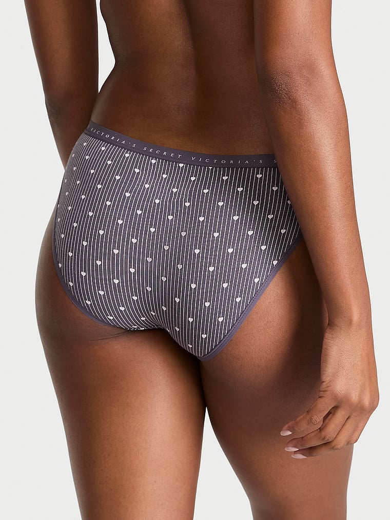 Victoria's Secret, Victoria's Secret Stretch Cotton Rib Bikini Panty, Tornado Heart Stripes, onModelBack, 2 of 3 Tsheca  is 5'9" and wears Small