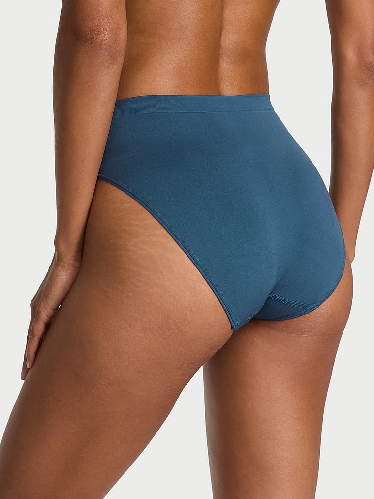 Victoria's Secret, Seamless Seamless High-Leg Brief Panty, Midnight Sea, onModelBack, 2 of 3 Daiane is 5'11" and wears Small