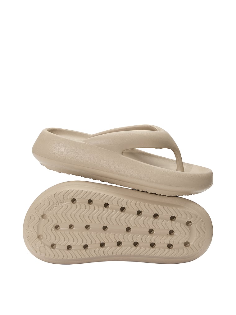 PINK Chunky Flip Flops, Sahara, onModelFront, 1 of 2