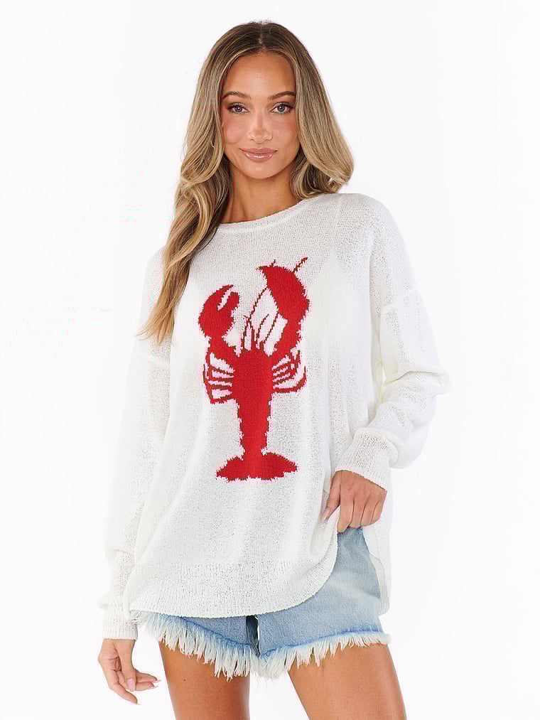 Victoria's Secret, Show Me Your Mumu Woodsy Sweater, Lobster Knit, onModelFront, 1 of 3