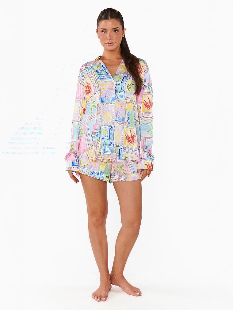 Victoria's Secret, Show Me Your Mumu Early Riser PJ Set, Soleil Silky, detail, 3 of 3