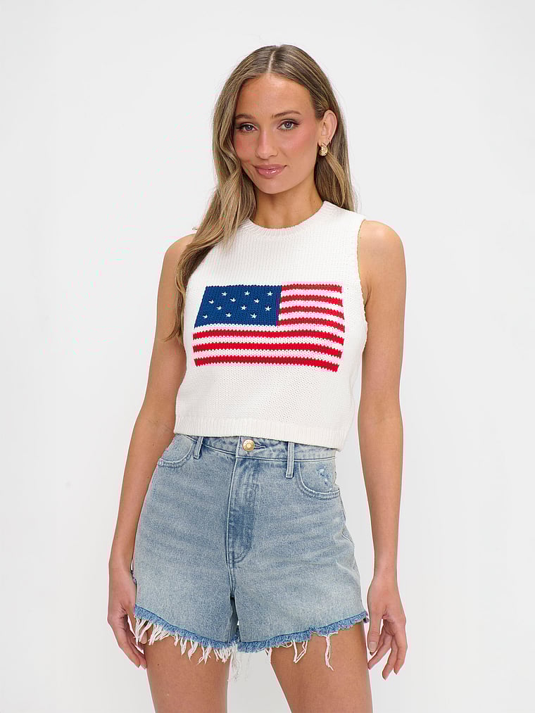 Victoria's Secret, Show Me Your Mumu Milo Tank, Flag Knit, onModelFront, 1 of 3