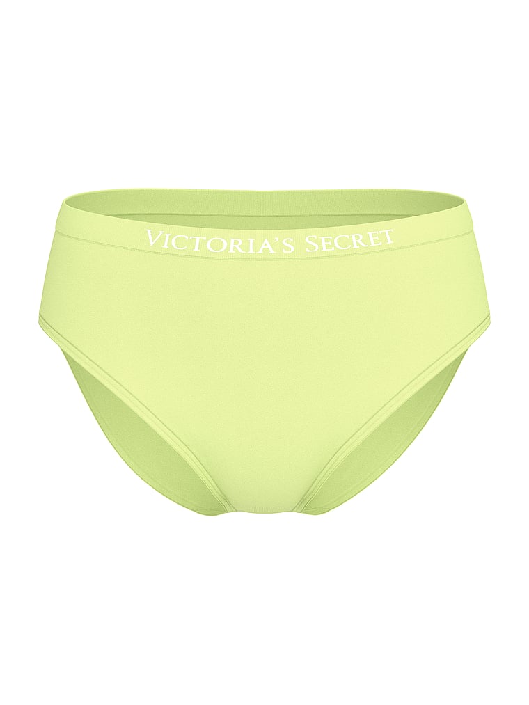 Victoria's Secret, Seamless Seamless High-Leg Brief Panty, Sparkling Lime, offModelFront, 3 of 3