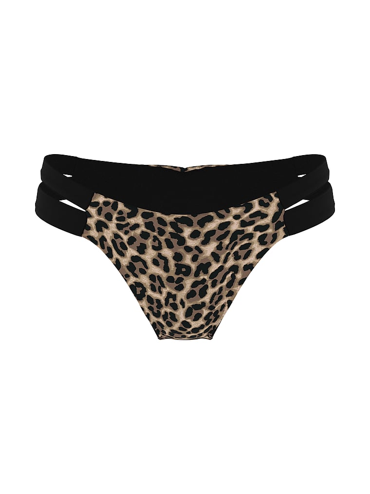 Victoria's Secret, Victoria's Secret Swim Essential Banded Brazilian Bikini Bottom, True Cat, offModelFront, 3 of 3