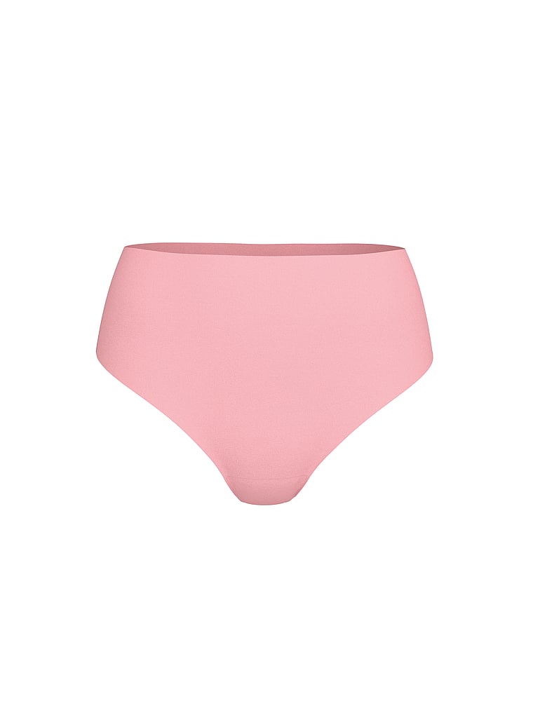 Victoria's Secret, No-Show No-Show High-Waist Thong Panty, Lilac Pink, offModelFront, 3 of 3