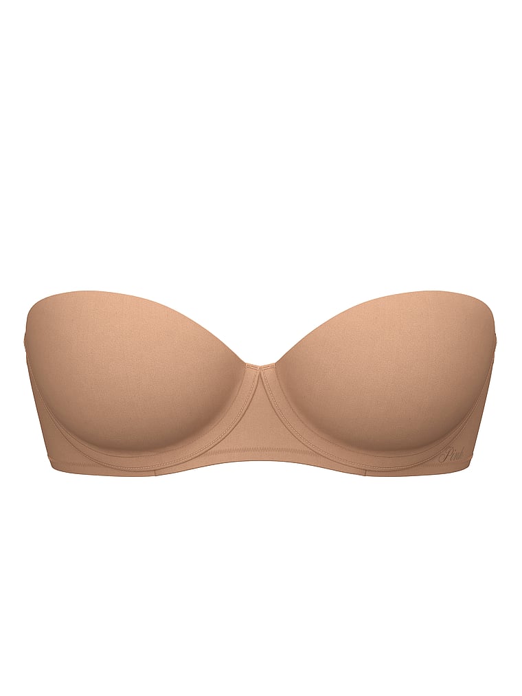 PINK Wear Everywhere Wear Everywhere™ Push-Up Strapless Bra, Praline, offModelFront, 3 of 4