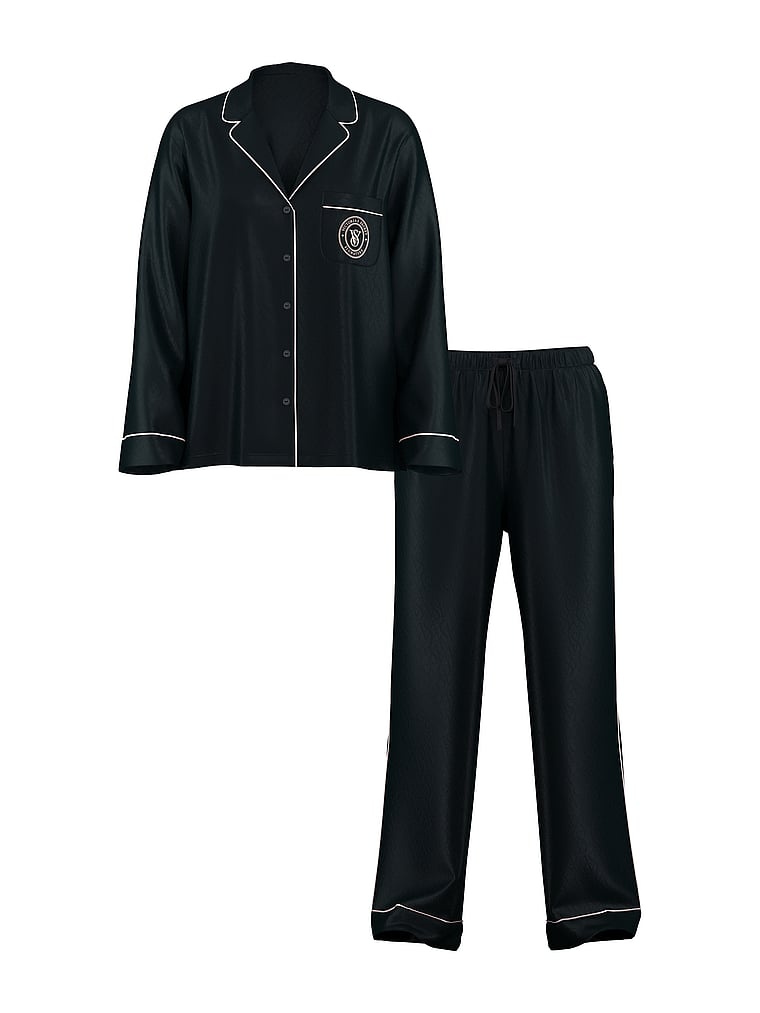 Glazed Satin Long Pajama Set