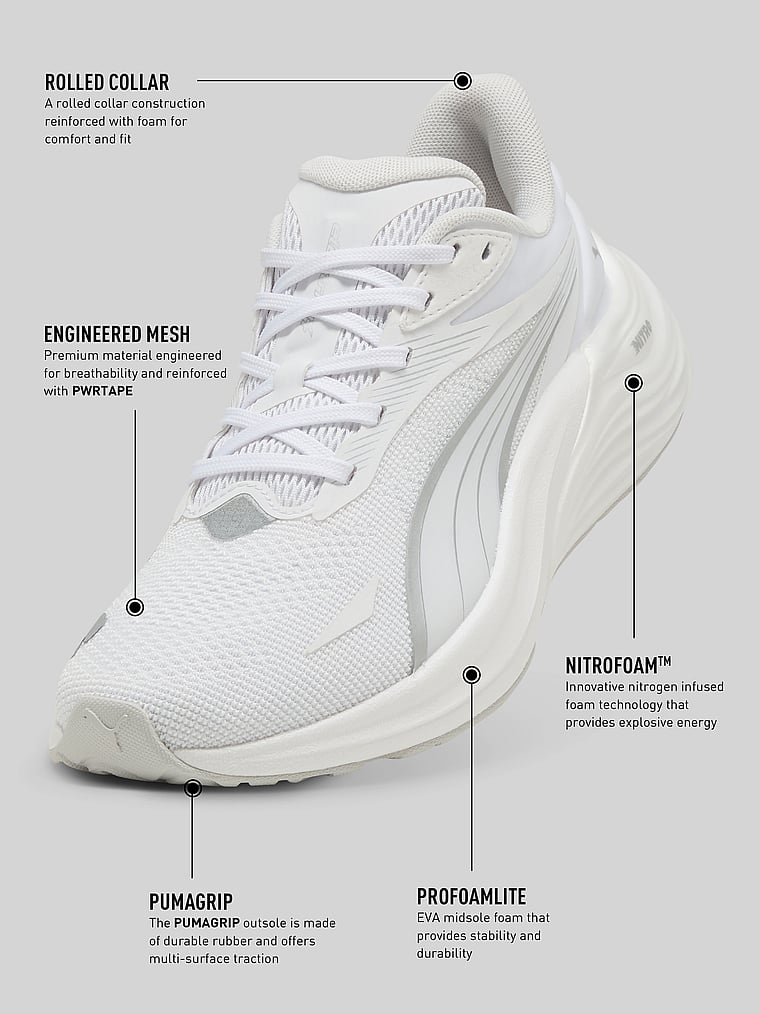 Puma Electrify NITRO 4 Running Shoe, Puma White-Yellow Alert-Pure Magenta, detail, 4 of 4