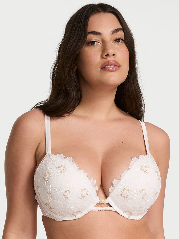 Peony Embroidery Push-Up Bra
