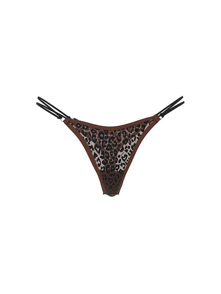 Logo Mesh Strappy Micro Thong Panty