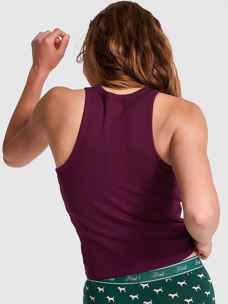 PINK Multi Rib Tank Top, onModelBack, 2 of 3