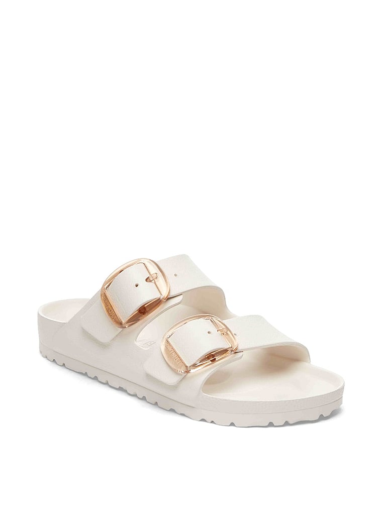 Birkenstock Arizona EVA Big Buckle Slide, Eggshell, onModelBack, 1 of 3