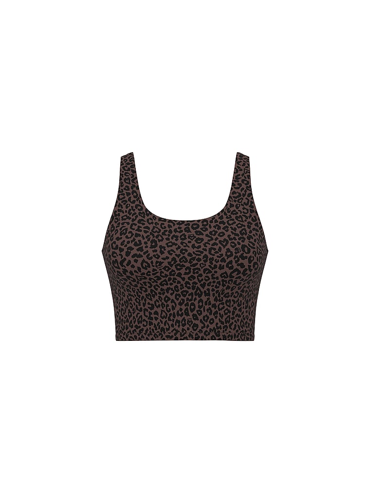 PINK Relay Longline Sports Bra, LEOPARD, offModelFront, 3 of 3